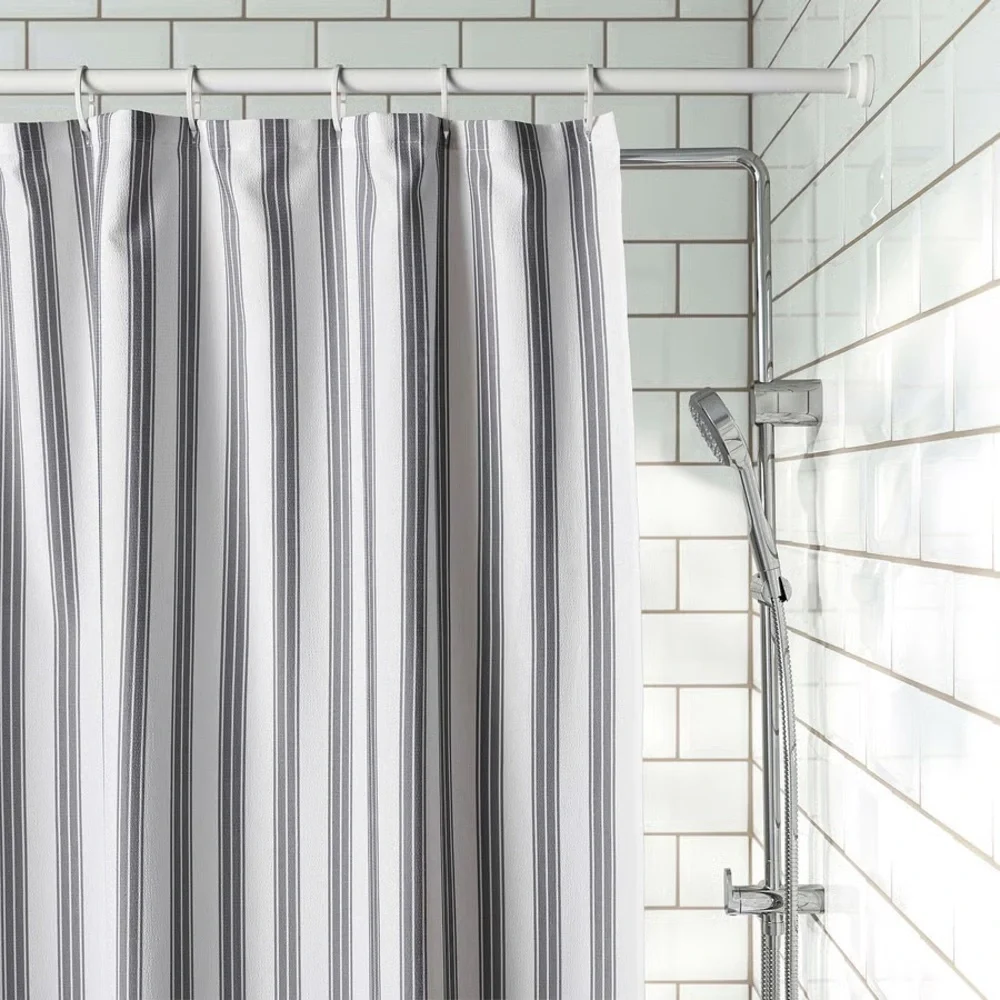 Classic Gray Stripe Shower Curtain